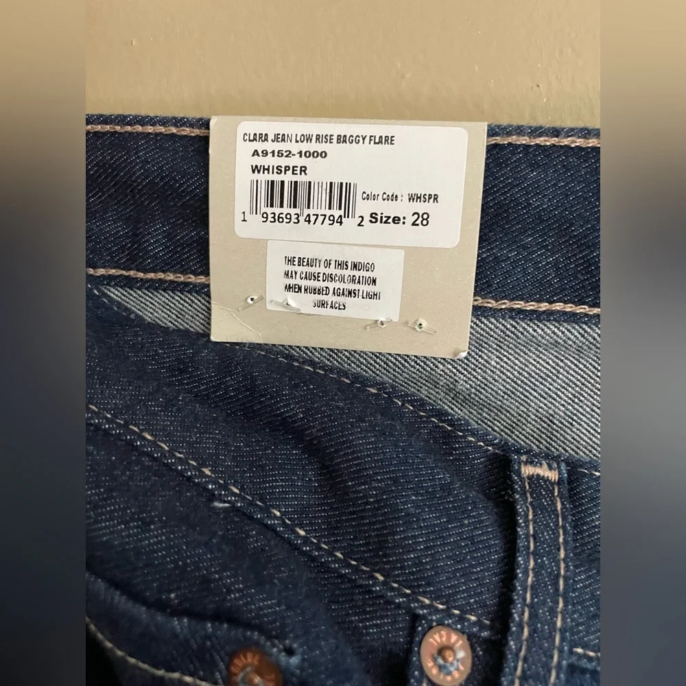 Agolde NWT size 28 Clara Jeans 
Low Rise Baggy Flare whisper dark blue - Picture 7 of 13